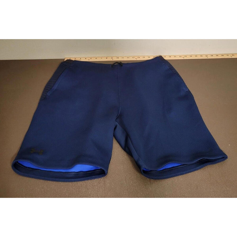Under Armour Shorts Size Men's 2XL Navy Unstoppable Knit Athletic Gym